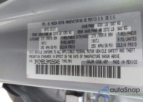 2021 Mazda Cx-30 Select from USA, damaged, VIN 3MVDMBBL5MM258945
